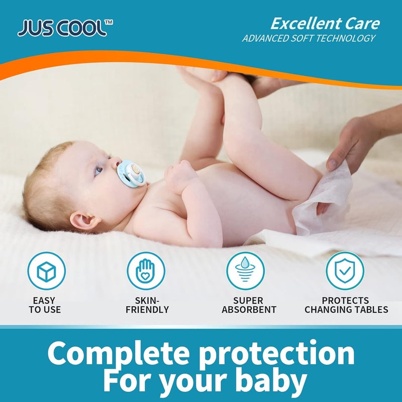 JUS COOl Baby Disposable Changing Pads, 18”x 24”(100 Count) Underpads Portable Diaper Changing Pads, Soft Bed Pads Ultra Absorbent and Waterproof - Image 4